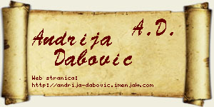 Andrija Dabović vizit kartica